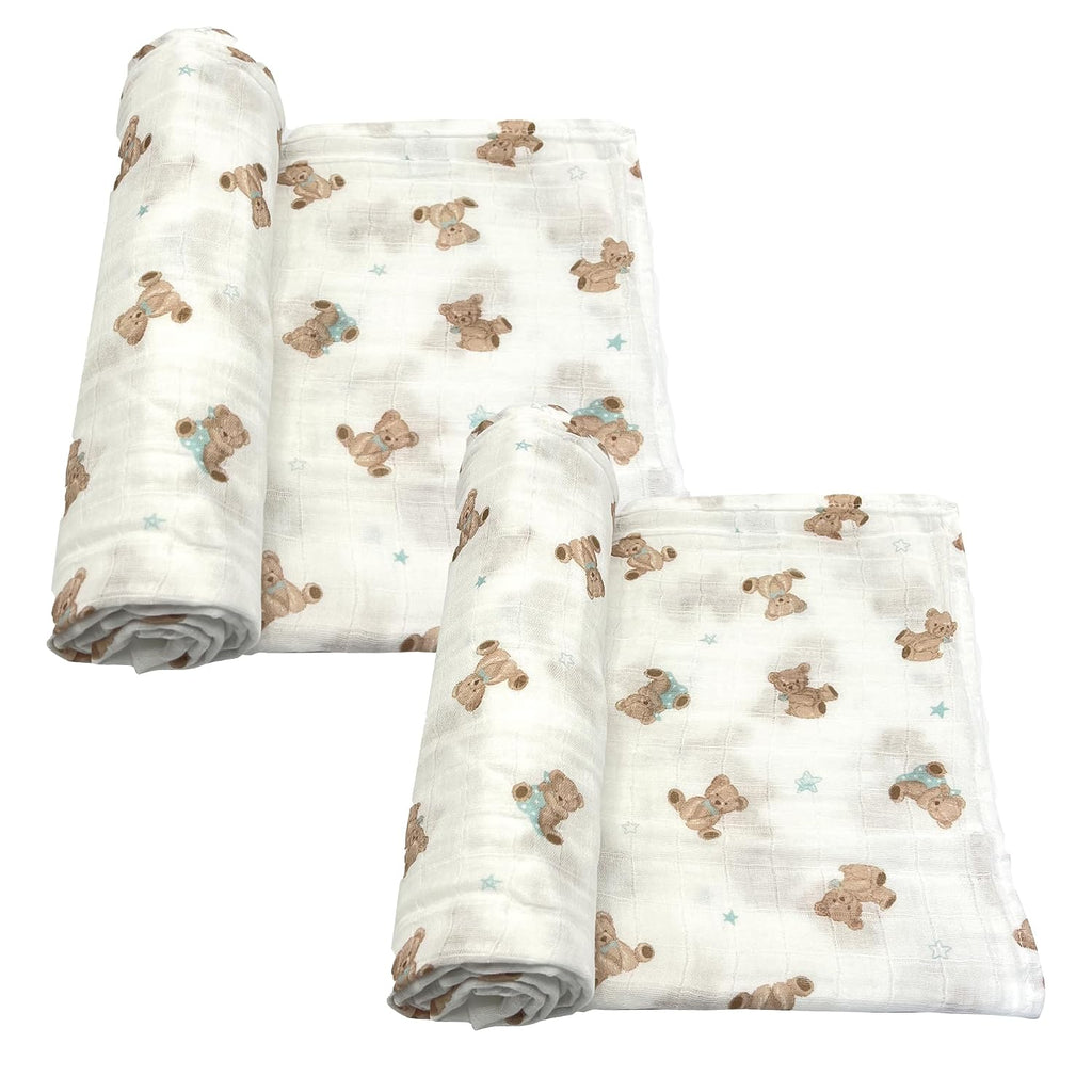 American Baby Company 2-Pack 100% Cotton Muslin Swaddle Blanket (47" x 47") Muslin Swaddle Blanket