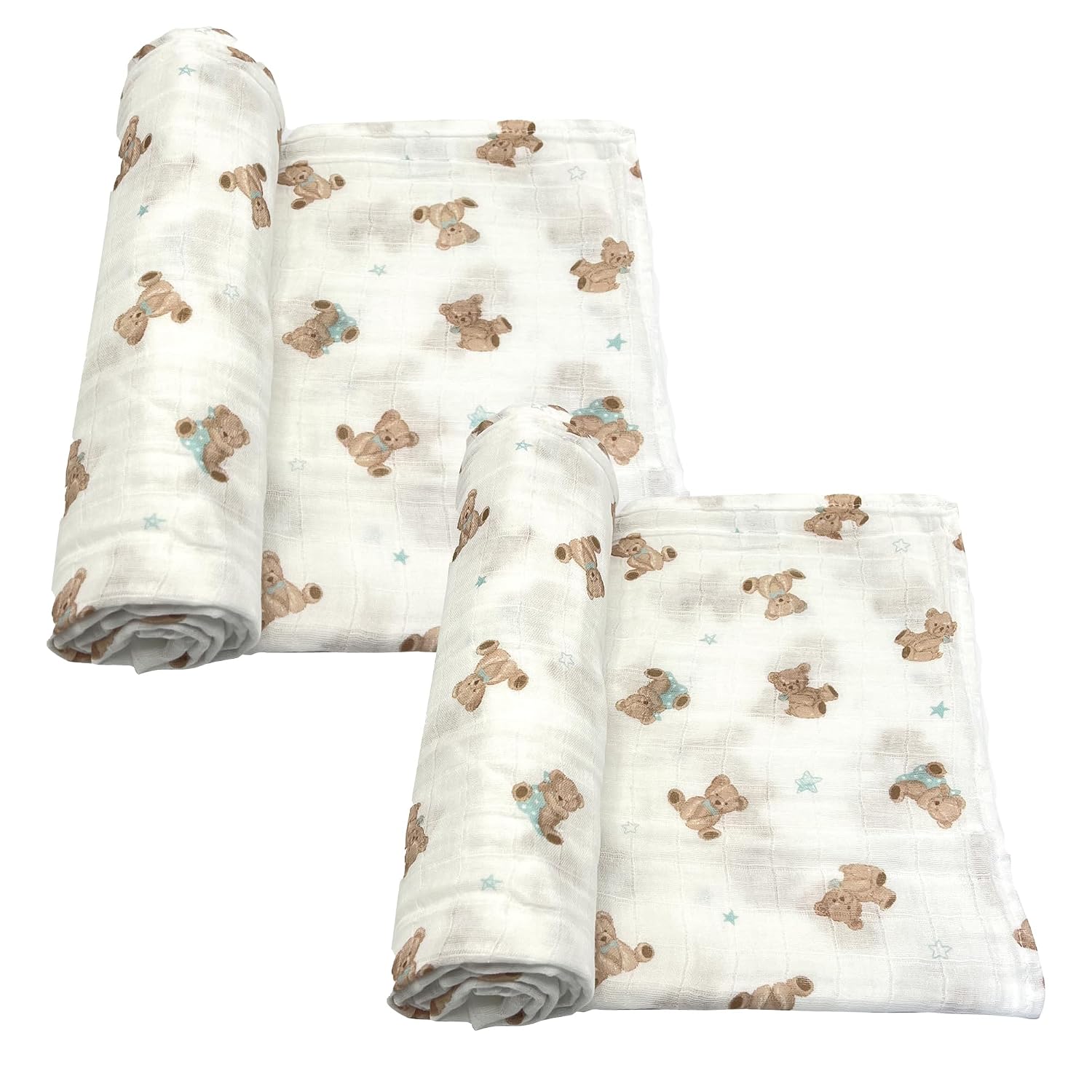 American Baby Company 2-Pack 100% Cotton Muslin Swaddle Blanket (47" x 47") Muslin Swaddle Blanket